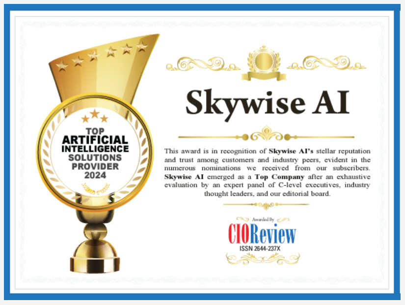 Top Artificial Intelligence Solutions Provider 2024 - Skywise AI